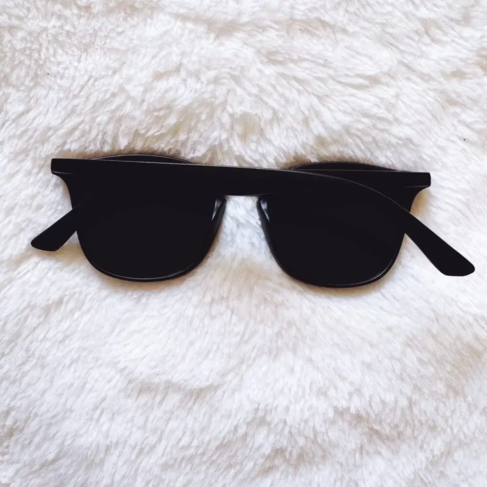 Milo Black W/ Green Lenses Oversized Oval Horn Rims Sunglasses